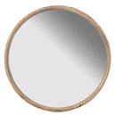 Round Wood Mirror, Wall Mounted Mirror Home Decor For Bathroom Living Room