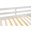 Wood Twin XL over Queen Bunk Bed with Ladder, White