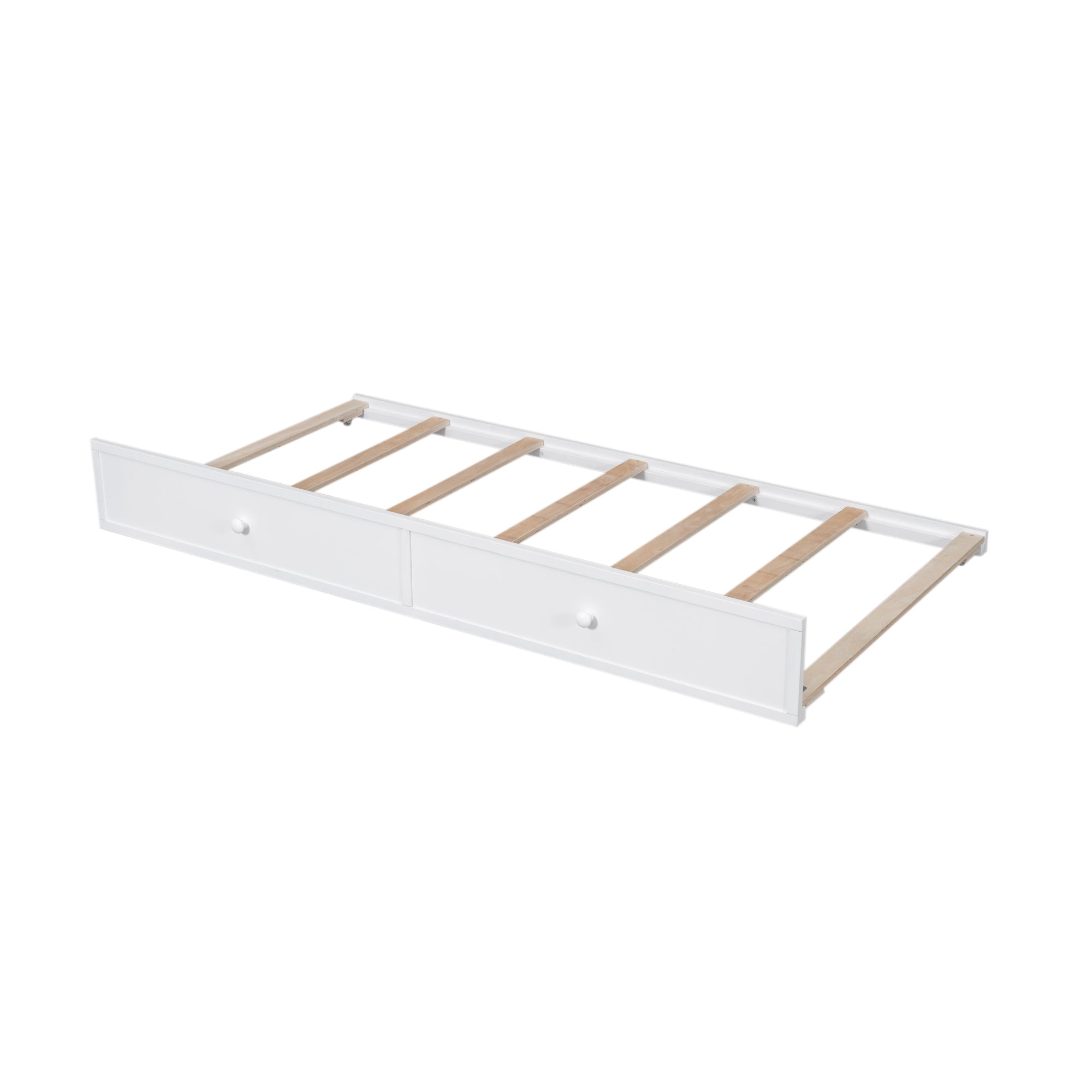 Twin-Over-Full Bunk Bed with Twin size Trundle, Storage and Guard Rail for Bedroom, Dorm, for Adults, White(OLD SKU :LT000119AAK) - Atlantic Fine Furniture Melbourne FL