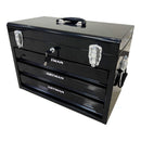 Portable 3 Drawer Steel Toolbox, 4 Layers Of Tools With Metal Latches, With Storage Tray And Carrying Handle