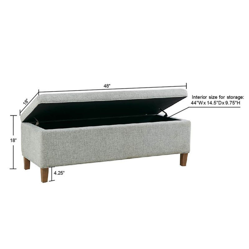 Marcie - Upholstered Storage Bench With Soft Close Lid - Blue