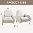 Modern Accent Chair With Metal Legs, Snowflake Fabric Armchair