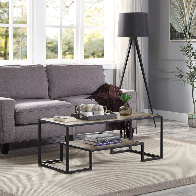 Idella - Coffee Table - Rustic Oak & Black
