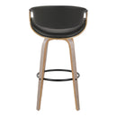 Symphony - Mid-Century Modern Fixed Height Barstool With Swivel With Round Footrest (Set of 2)