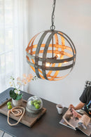 4 Light Galvanized Chandelier, Hanging Light Fixture With Adjustable Chain For Kitchen, Bulb Not Included - Gray