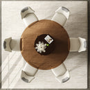 Modern Round Dining Table Set With Glass Top And Steel Legs