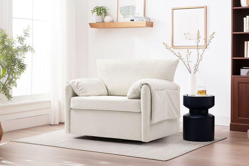 Oversized Swivel Armchair Modern Chair & Single Sofa Lounge, Comfortable Seating For Living Room