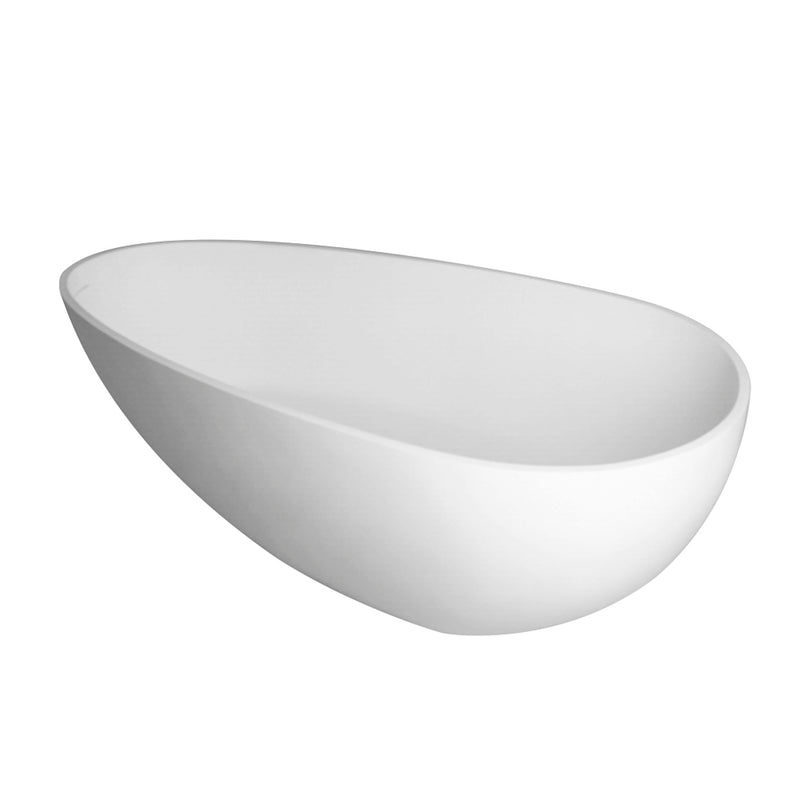 Solid Surface Stone Resin Freestanding Egg Shape Bathtub For The Bathroom - Matte White