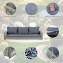 3 Person Large Patio Swing Bench With Cushions For Backyard