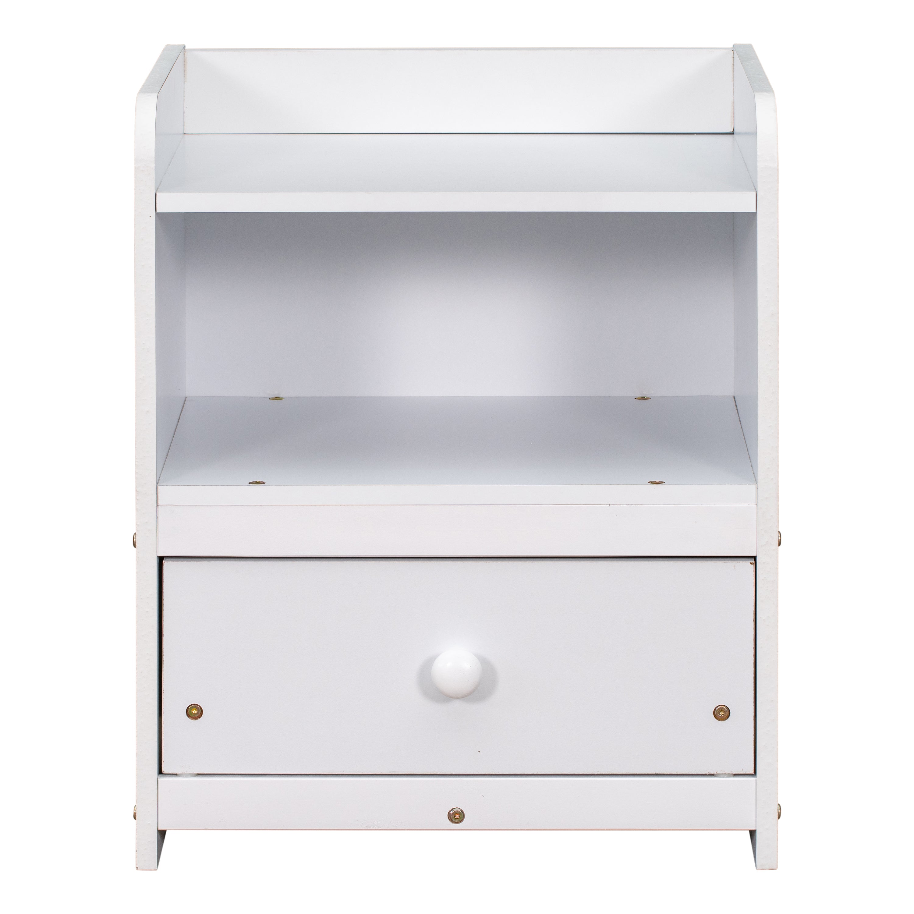 Nightstand, Bedside Table with Open Storage Cabinet, Drawer,White - Atlantic Fine Furniture Melbourne FL