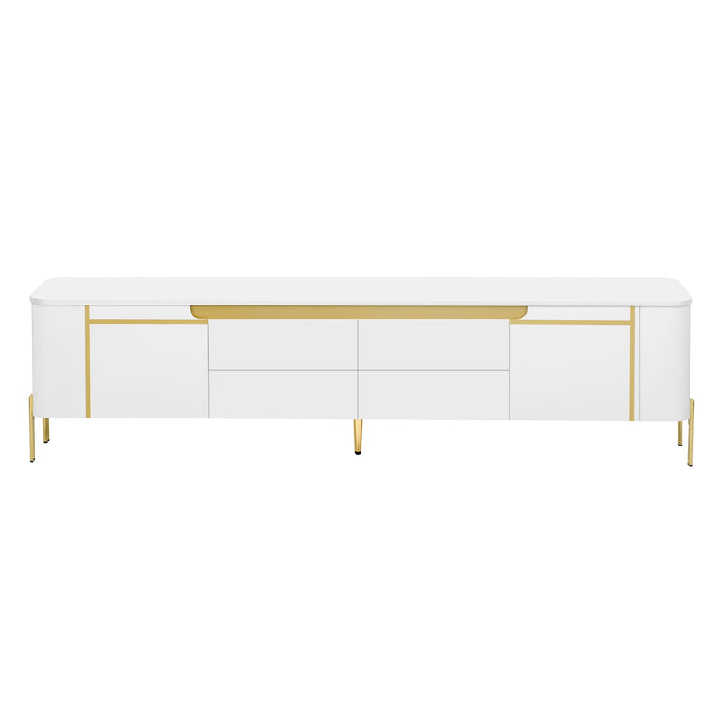 TV Stand For TVs Up To 80" With 4 Drawers And 2 Spacious Cabinets
