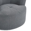360° Swivel Chair Upholstered Accent Barrel Chair With Adjustable Headrest