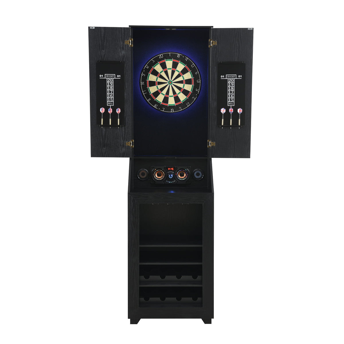 Hurricanes Dartboard Cabinet With Speaker And LED in Black by Elements International, view 9