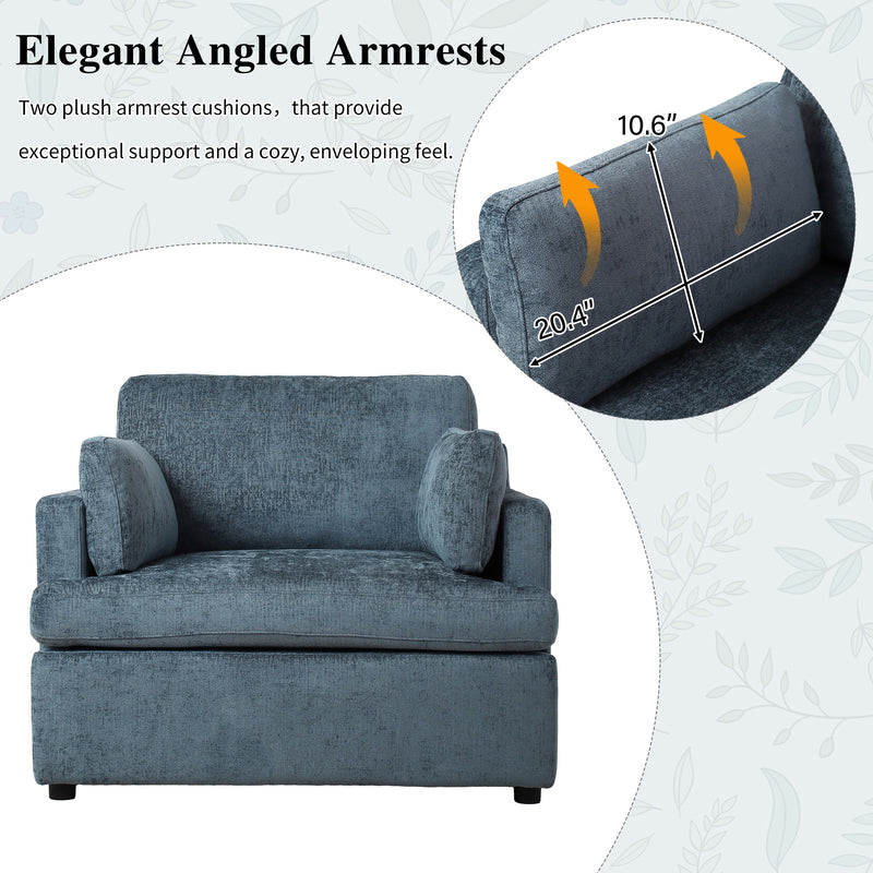 Oversized Accent Chair Comfortable Armrest Cushions, Versatile Neutral Style, Elegant Design, Durable Frame