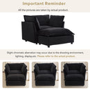 Modern Cozy Upholstered Armchair Sofa With Movable Ottoman
