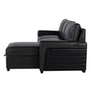 Montero - Sofa With Pull Out Bed, Drop Down Table, USB And Cup Holders, Storage Chaise - Charcoal Black