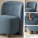 Modern Low Back Accent Upholstered Armless Living Room Chairs, Round Feet