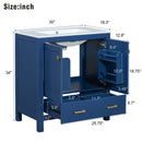 Bathroom Vanity With Single Sink, Combo Cabinet Undermount Sink, Bathroom Storage Cabinet With Two Doors And A Drawer, Soft Closing, Multifunctional Storage, Solid Wood Frame