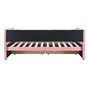 Corduroy Daybed With Two Drawers And Wood Slat