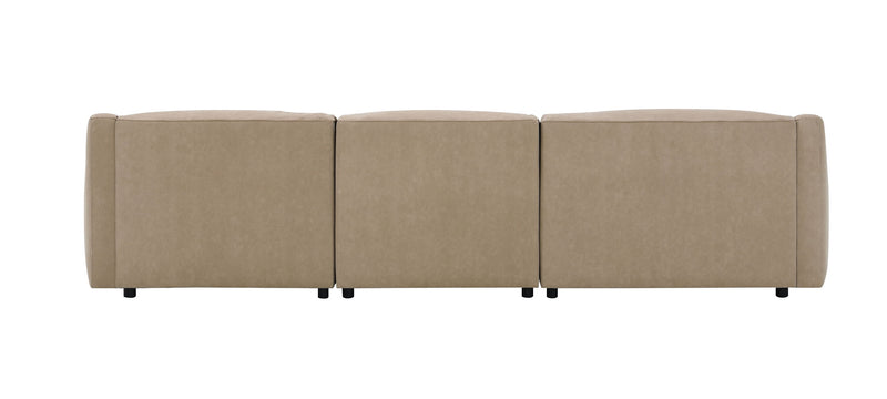 Veata - Suede Sectional Sofa With Right Hand Facing Chaise - Light Brown