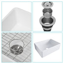 Elegant Farmhouse Apron Front Ceramic Single Bowl, Kitchen Basin