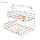 Twin Over Full House Bunk Bed With Built-In Ladder