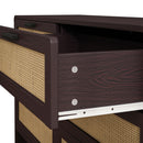 Modern Arc Shaped Corner Rattan Cabinet With 6 Drawers