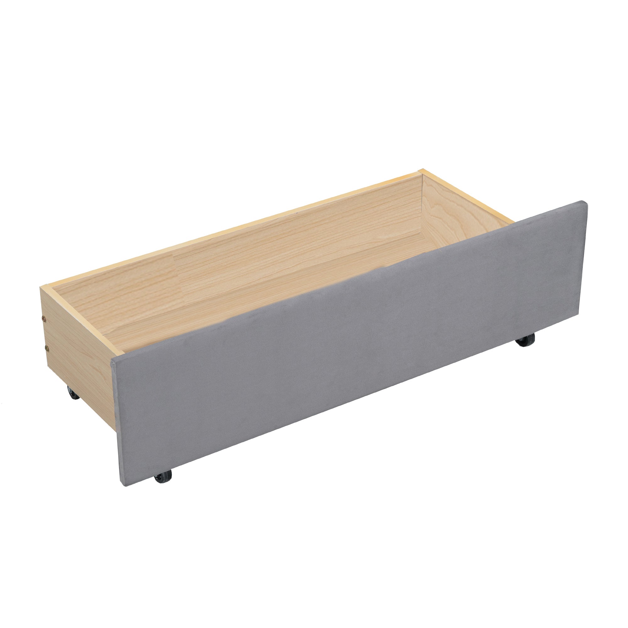 Twin Size Upholstered Daybed with Ergonomic Design Backrest and 2 Drawers, Gray - Atlantic Fine Furniture Melbourne FL