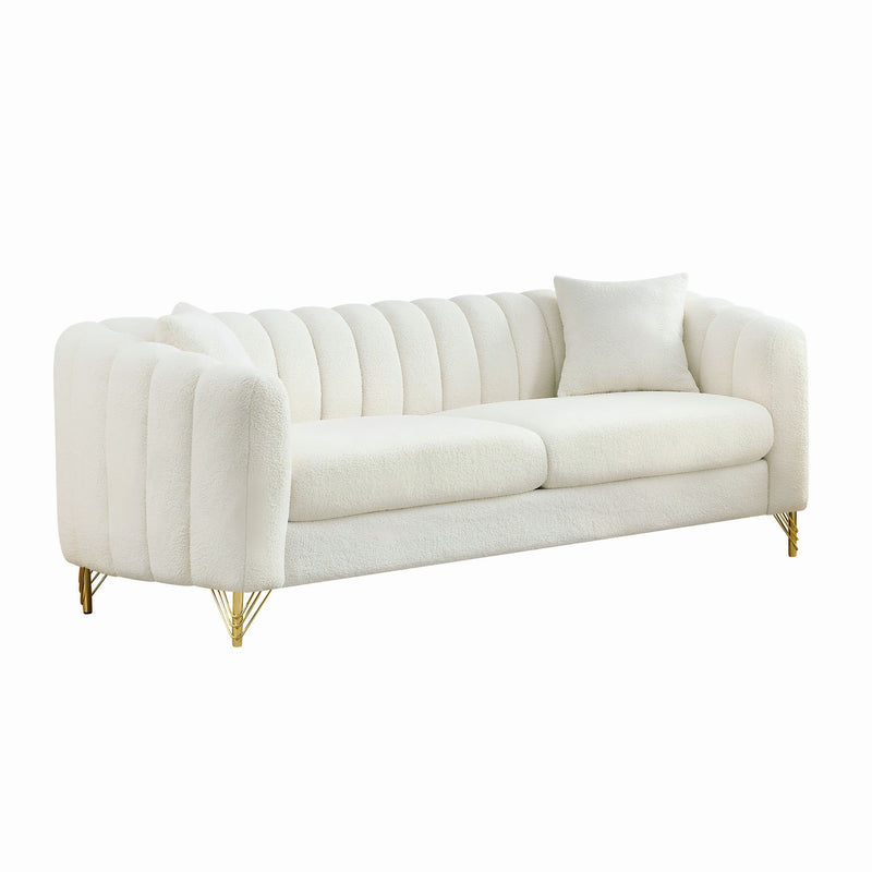 Tufted Oversized Sofa For Living Spaces - Beige