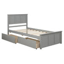 Platform Storage Bed With 2 Wheel Base Drawers