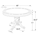 Turk - Round Dining And Billiard Poker Game Table - Tobacco