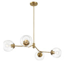 Jewel - 4 Lights Modern Farmhouse Chandelier Ceiling Hanging Light Fixture - Clear / Gold