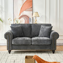 Modern 3 And 2 Seater Sofa With Rolled Arms, Tufted Upholstered Couch
