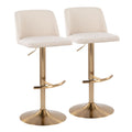 Toriano - Contemporary Adjustable Barstool With Swivel With Rounded T Footrest (Set of 2)