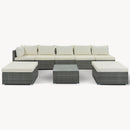 8 Pieces Outdoor Patio Furniture Conversation Wicker Sofa Set