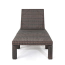 Outdoor Chaise Lounge With Wicker Design And Adjustable Backrest - Brown