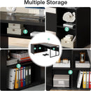 L-Shaped Executive Desk With Cabinet Storage