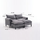 Convertible Combination Sofa With Footstools With Storage