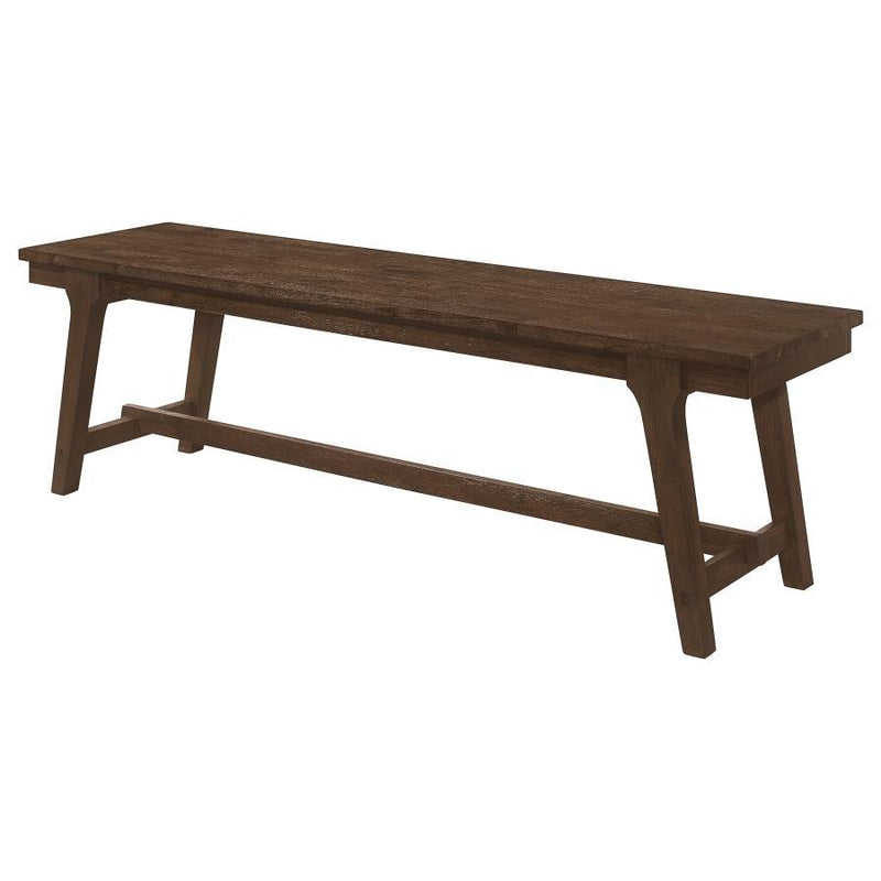 Reynolds - Rectangular Trestle Base Dining Bench - Brown Oak