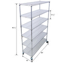 6 Tier 6000Lbs Capacity Nsf Metal Shelf Wire Shelving Unit, Heavy Duty Adjustable Storage Rack With Wheels & Shelf Liners For Commercial Grade Utility Steel Storage Rack