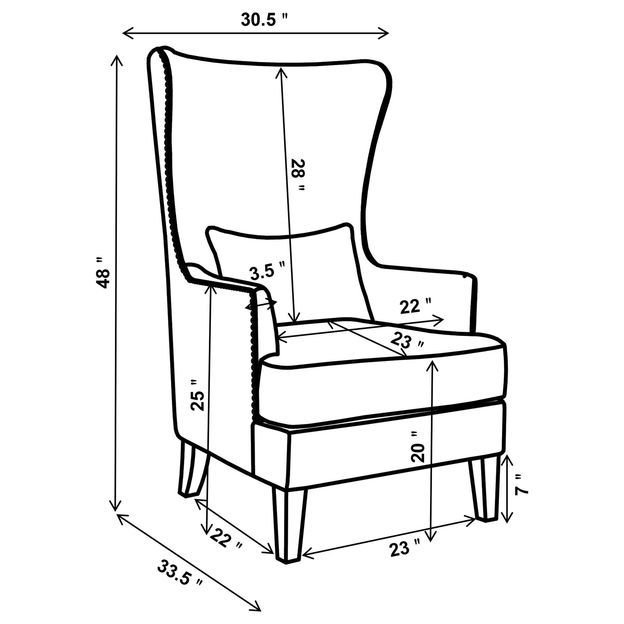 Pippin Upholstered High Wingback Accent Chair Latte - Atlantic Fine Furniture Melbourne FL