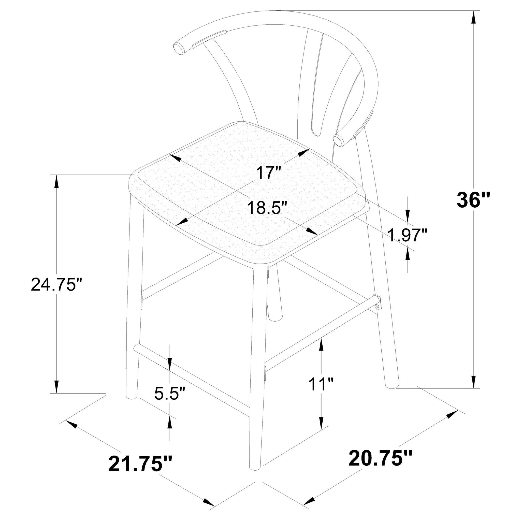 Dolman Counter Height Dining Side Chair Grey (Set of 2) - Atlantic Fine Furniture Melbourne FL