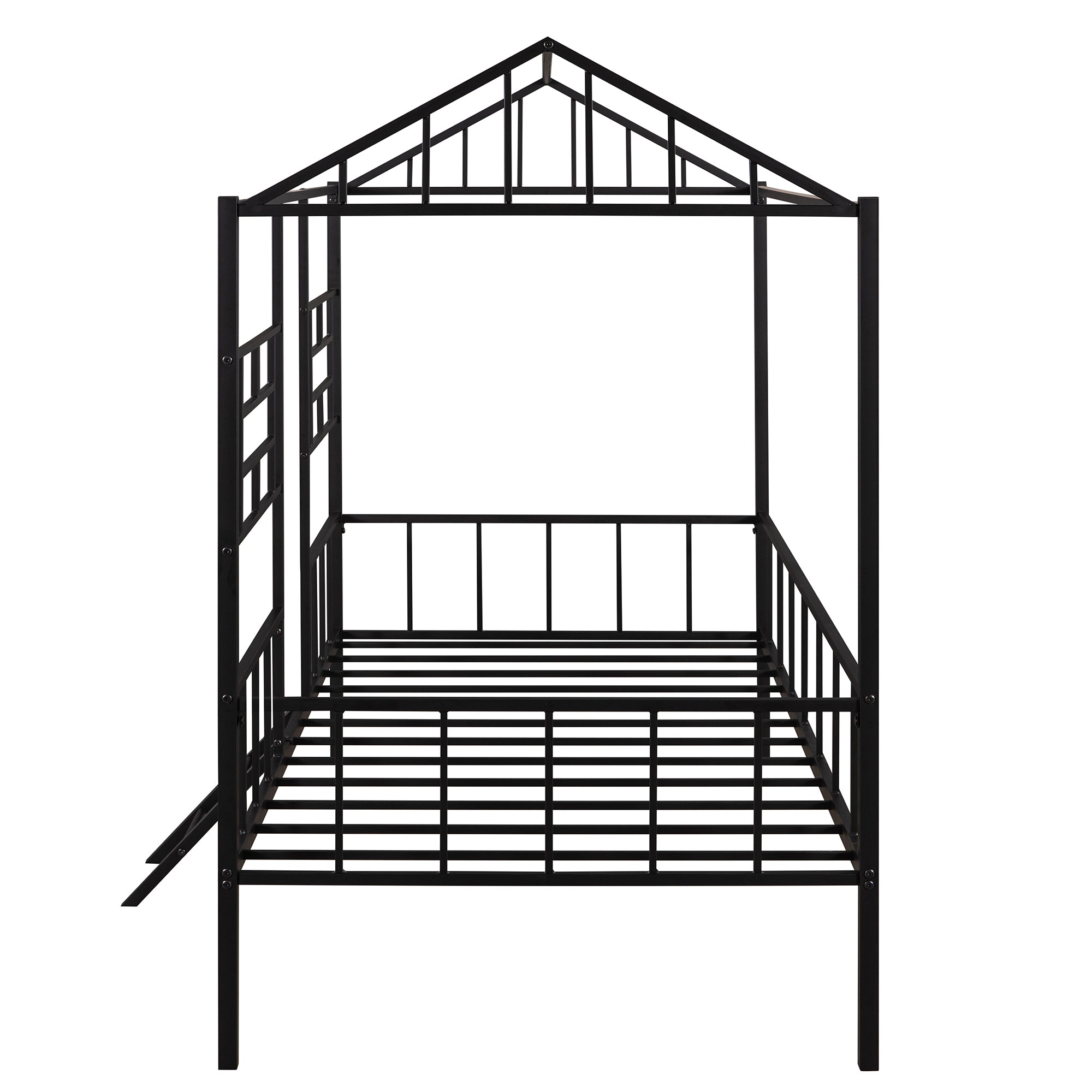 Metal House Bed Frame Twin Size with Slatted Support No Box Spring Needed Black - Atlantic Fine Furniture Melbourne FL