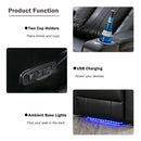 Premium Power Recliner & Storage Arms, Cupholders, Swivel Tray Table And Cell Phone Stand - Black