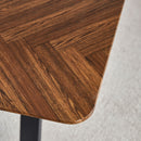 Herringbone Pattern Dining Table A Perfect Match For Modern Minimalist And Industrial Home Styles - Walnut