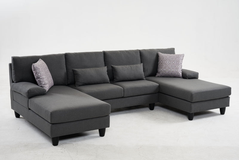 Khamisi - 3 Piece Upholstered Sectional - Dark Gray