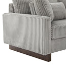 Modern Corduroy Loveseat Sofa With 4 Pillows