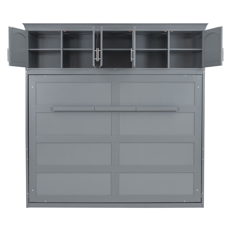 Murphy Modern Bed With Top Cabinets For Space Saving And Comfort