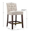Tufted Counter Stool With Button Tufted Back - Tan