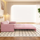 Pull Out 3 In 1 Convertible Sleeper Sofa With Side Storage, Multi Functional